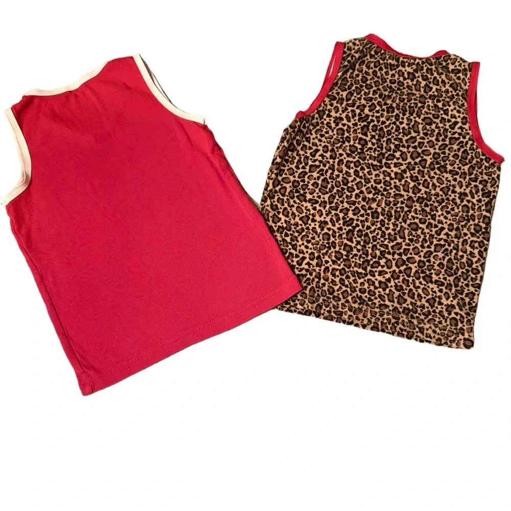 The Children's Place 2 Tank Tops/Undershirts Red & Leopard Print size S